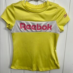 Reebok Yellow Tee with Pink Logo